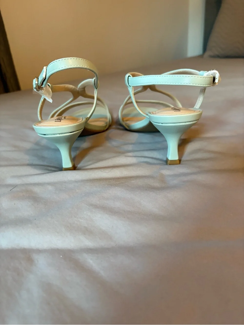 NEW Women’s Strappy Low-Kit Heel Sandals in Jade Green